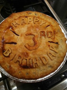 Happy 3rd Birthday Pie