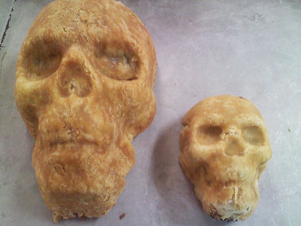 Big Skull Pies serve 5-6; Small Skull Pies are single serving size!