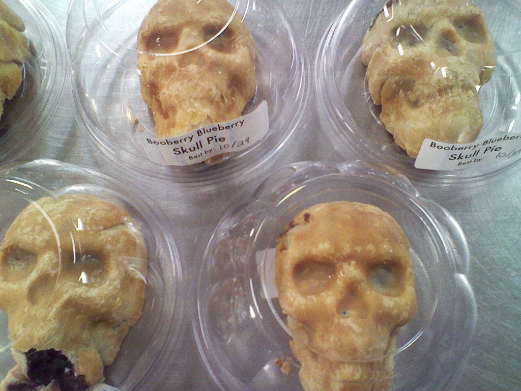 Skull Pies in plastic